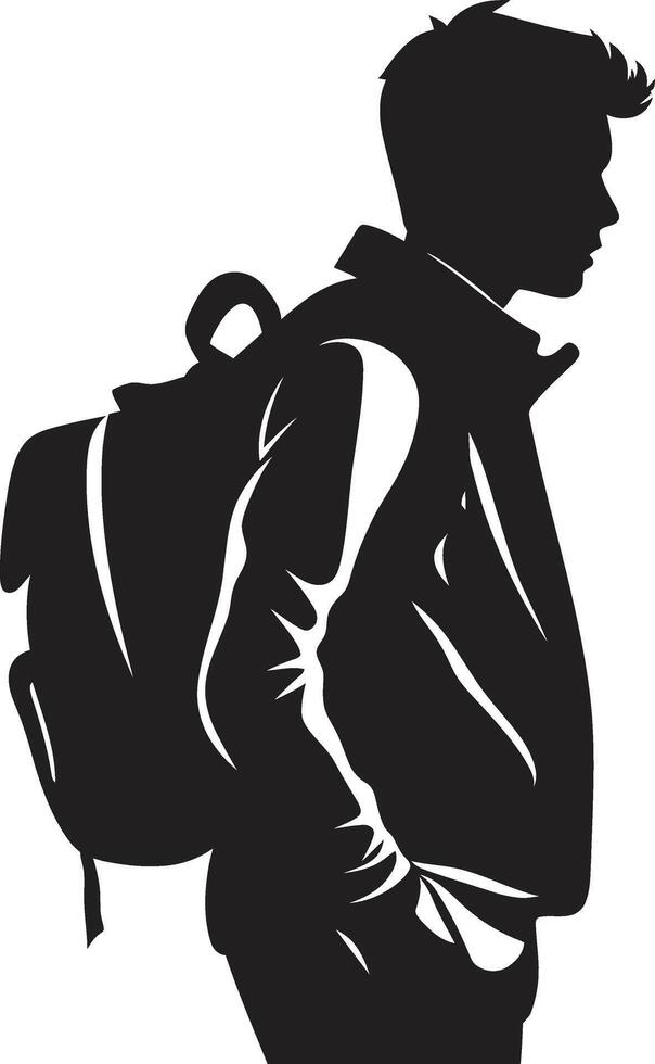Cerebral Craftsmanship Vector Black Logo Design for Male Students Achieve Apex Masculine Symbol in Black Logo for Male Student Success