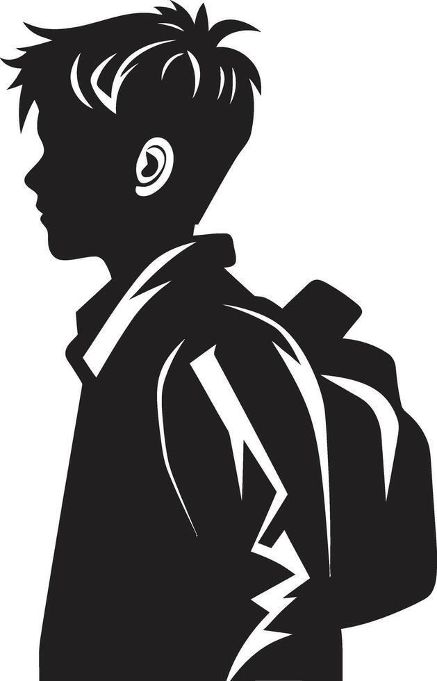 Noble Knowledge Vector Black Icon for Accomplished Male Students Strategic Scholar Black Logo Design for Goal Driven Male Students
