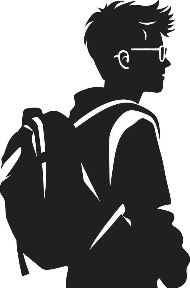 Strategic Scholar Black Logo Design for Goal Driven Male Students Mindful Masculinity Masculine Vector Symbol in Black Logo Design