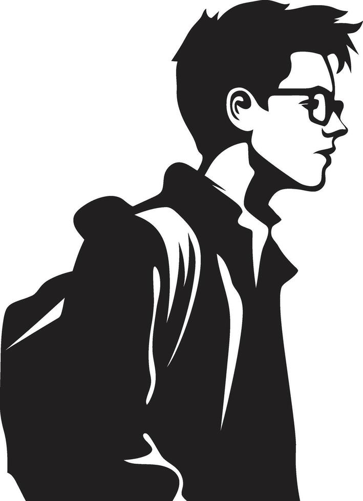 Pinnacle Precision Black Logo Icon for Goal Oriented Male Students Scholarly Swagger Dynamic Vector Black Symbol for Accomplished Male Students