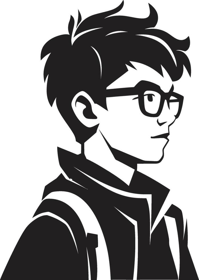Achieve Apex Masculine Symbol in Black Logo for Male Student Success Intellectual Impact Black Logo Icon for Achieving Male Students vector