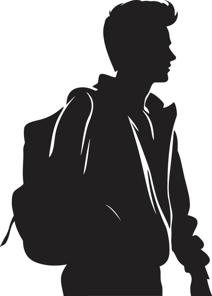 Mindful Masculinity Masculine Vector Symbol in Black Logo Design Scholarly Signature Black Icon for Accomplished Male Students