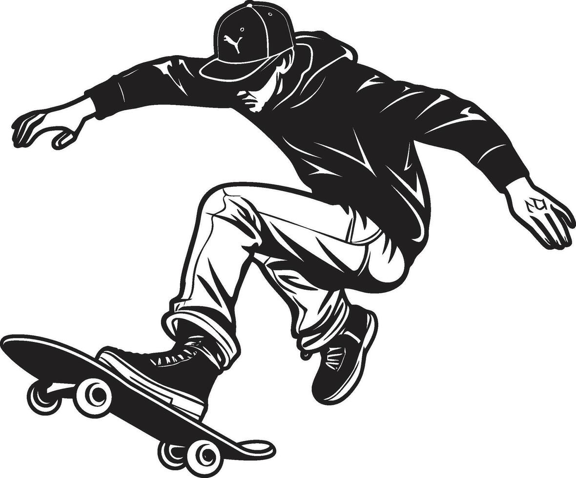 ciudad control deslizante vector símbolo de un hombre en un patineta en pulcro negro emoción pisador nervioso negro logo diseño con un patinar hombre icono