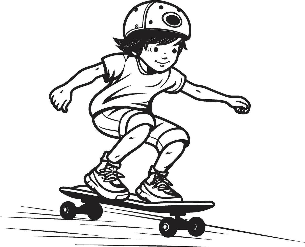 City Slider Vector Symbol of a Man on a Skateboard in Sleek Black Thrill Treader Edgy Black Logo Design with a Skateboarding Man Icon