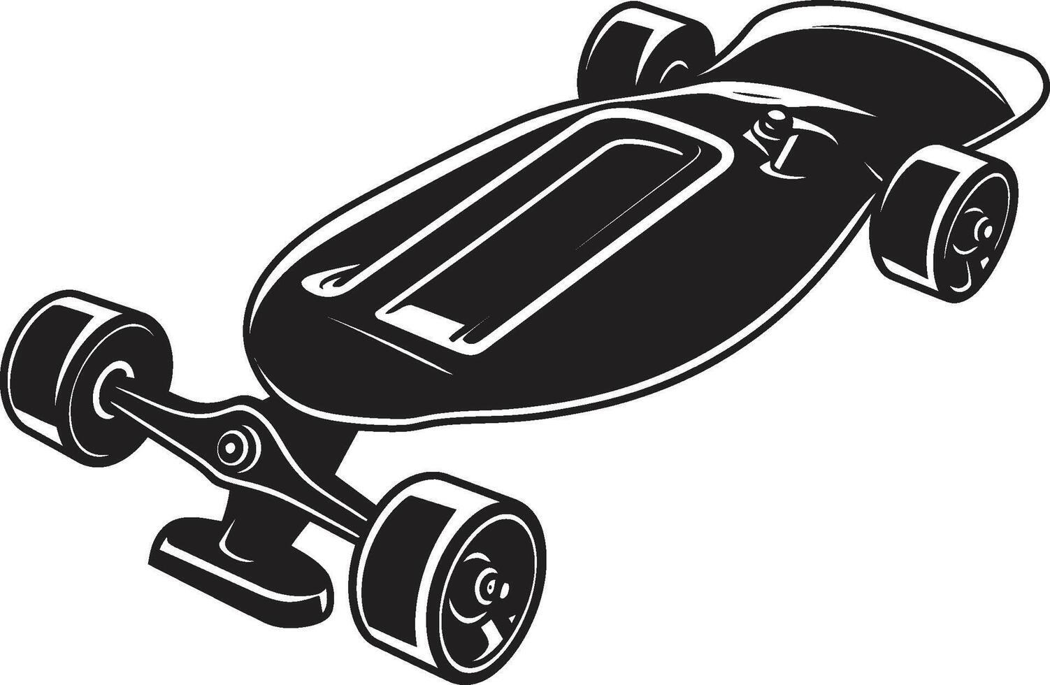 velocidad visión pulcro vector icono de un patinar hombre en negro patineta sensación negro logo diseño evocando el emoción de montando