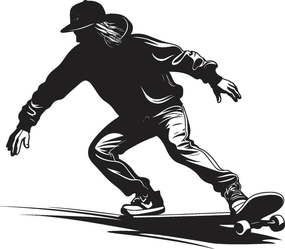 emoción transformador negro logo diseño presentando un patinar hombre calle escultor nervioso vector símbolo de un hombre en un patineta en negro