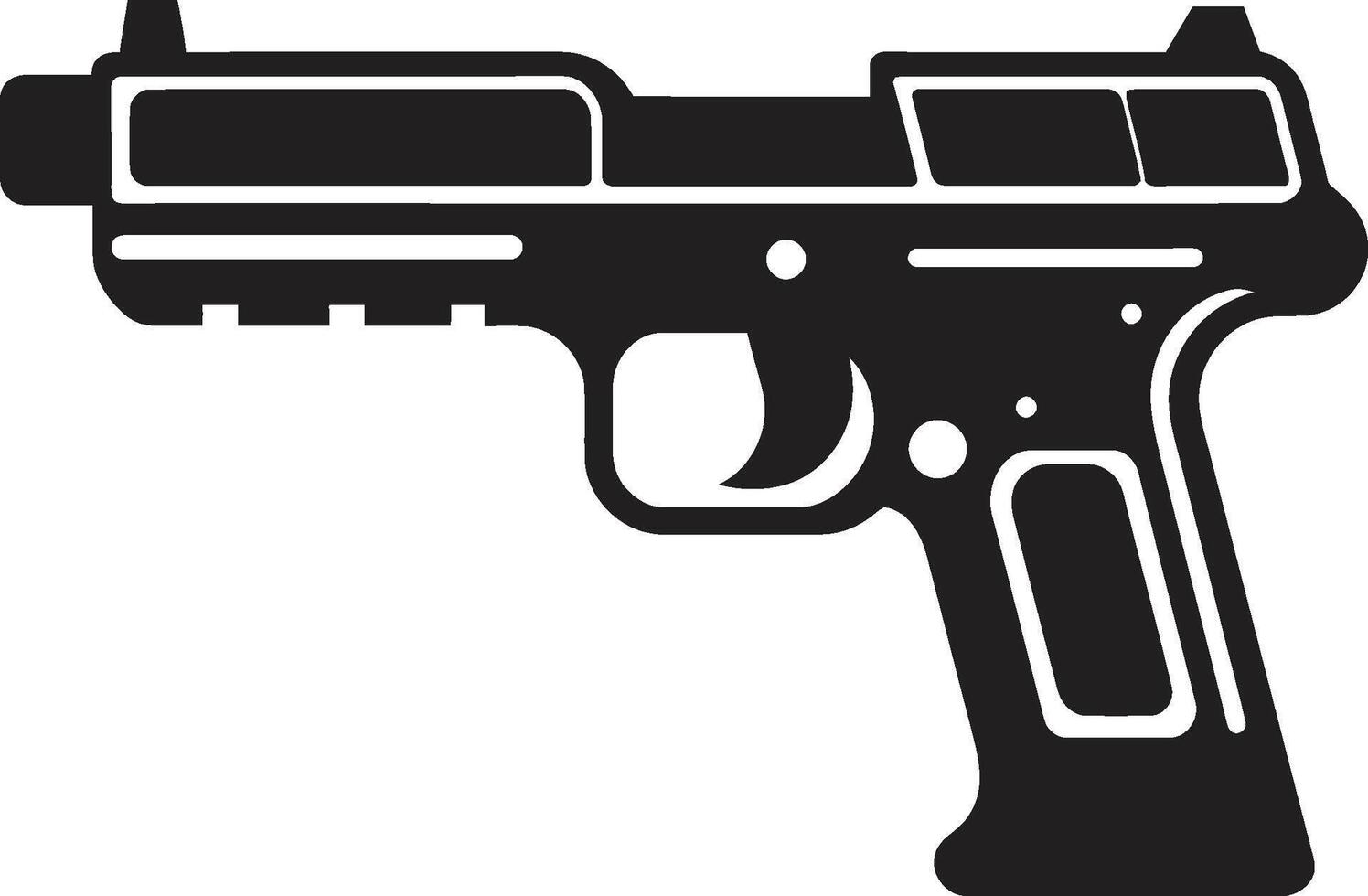 Toy Trooper Iconic Black Logo with Toy Gun Weapon Symbol Nerf Nirvana Vector Symbol of a Toy Gun in Black