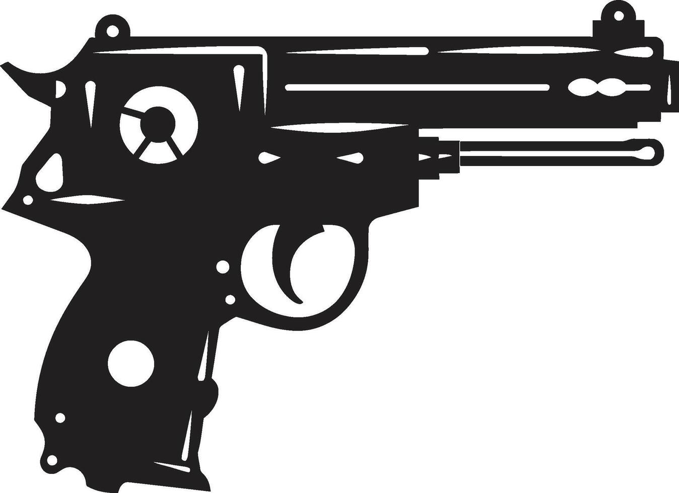 Playful Protector Dynamic Black Icon featuring Toy Gun Logo Design Miniature Mayhem Sleek Vector Symbol of a Toy Gun in Black