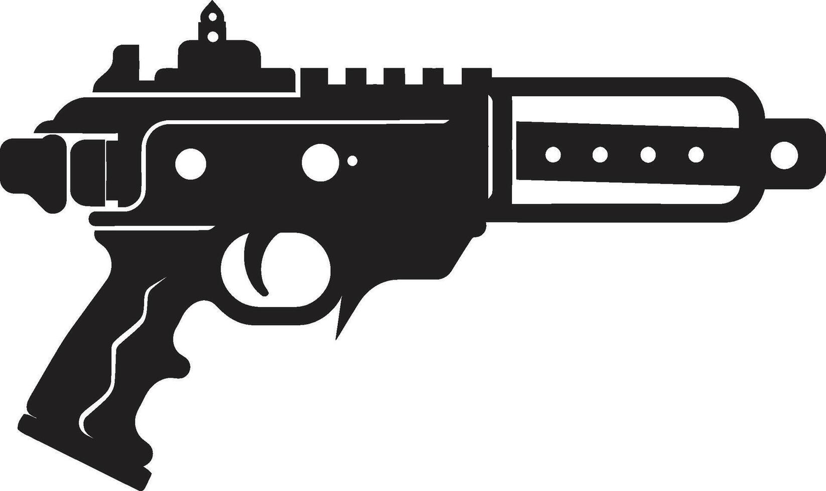 nerf nómada pulcro vector símbolo de un juguete pistola en negro hacer creer mariscal icónico negro logo diseño con juguete pistola arma