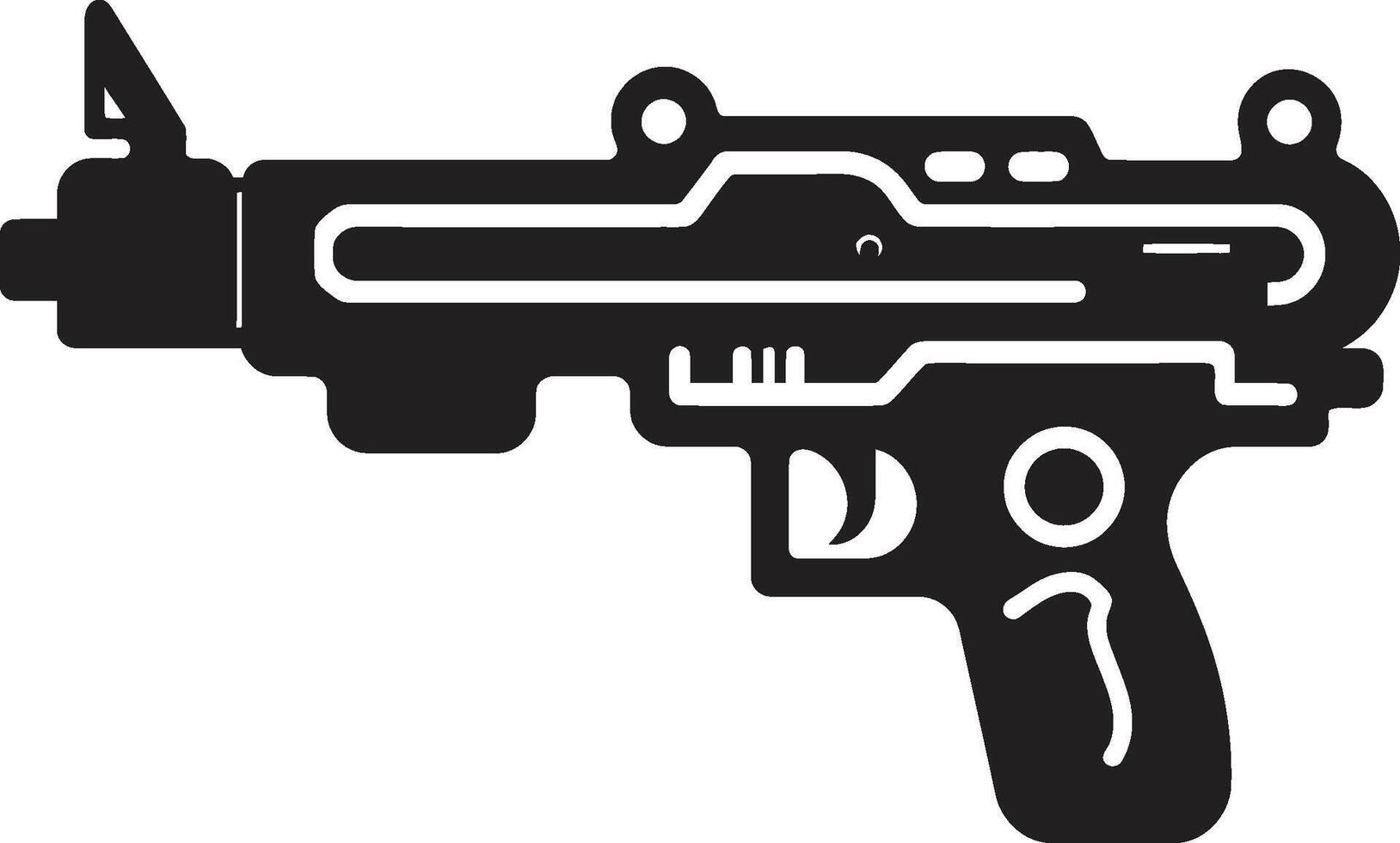 micro disidente pulcro vector símbolo de un juguete pistola en negro imagina y hacer cumplir icónico negro logo diseño con juguete pistola arma