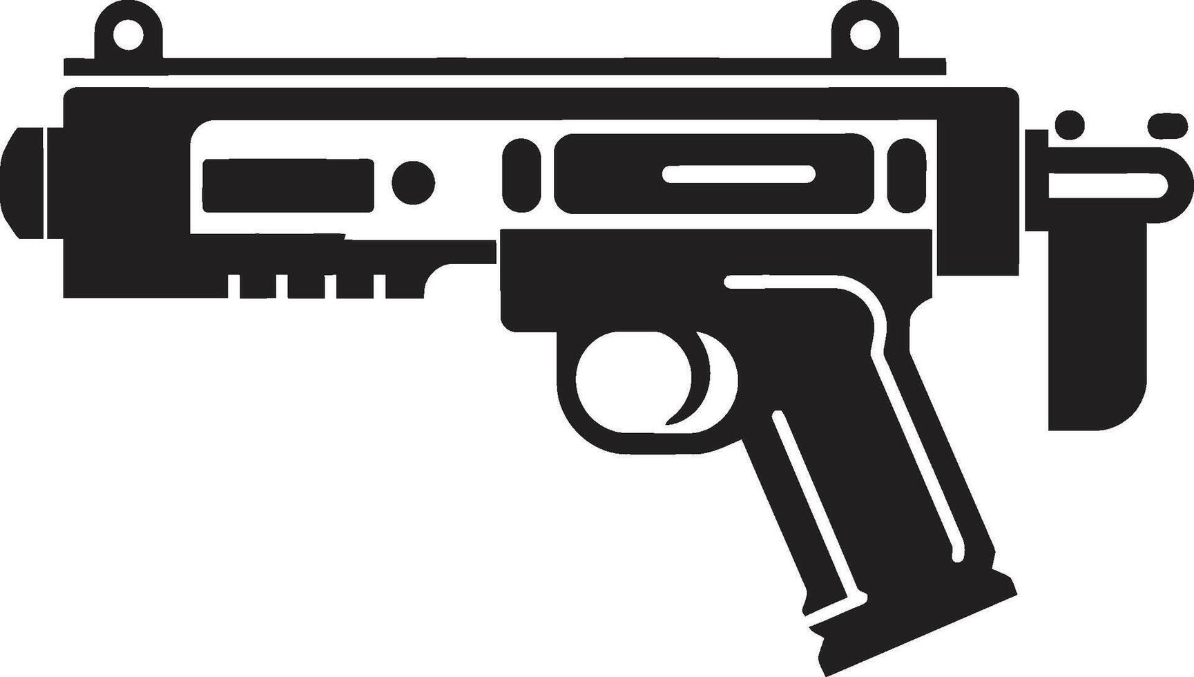 Lilliputian Law Enforcer Sleek Vector Design of a Toy Gun in Black Make Believe Marksman Iconic Black Logo featuring Toy Gun Weapon