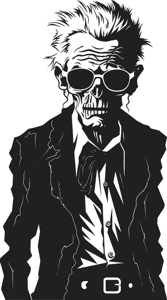 zombi céfiro icónico vector símbolo expresando el aterrador presencia de un de miedo zombi en negro muertos vivientes escándalo dinámica negro logo diseño presentando un espantoso antiguo zombi