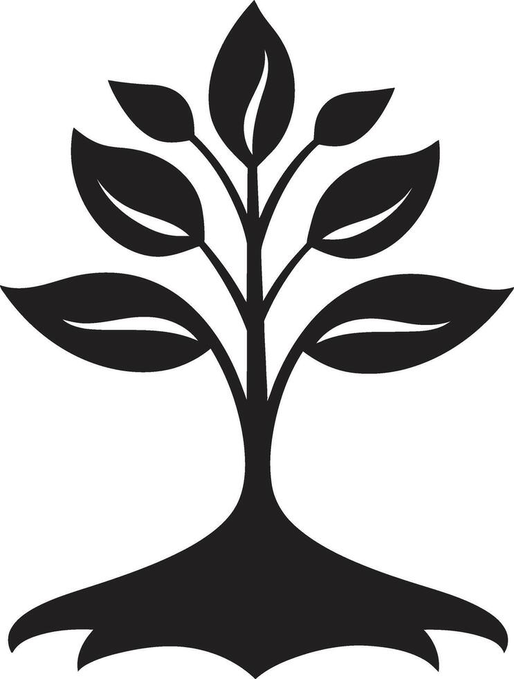 Natures Mark Vector Tree Plantation Symbol in Black Leafy Commitment Dynamic Black Logo Design for Green Initiatives