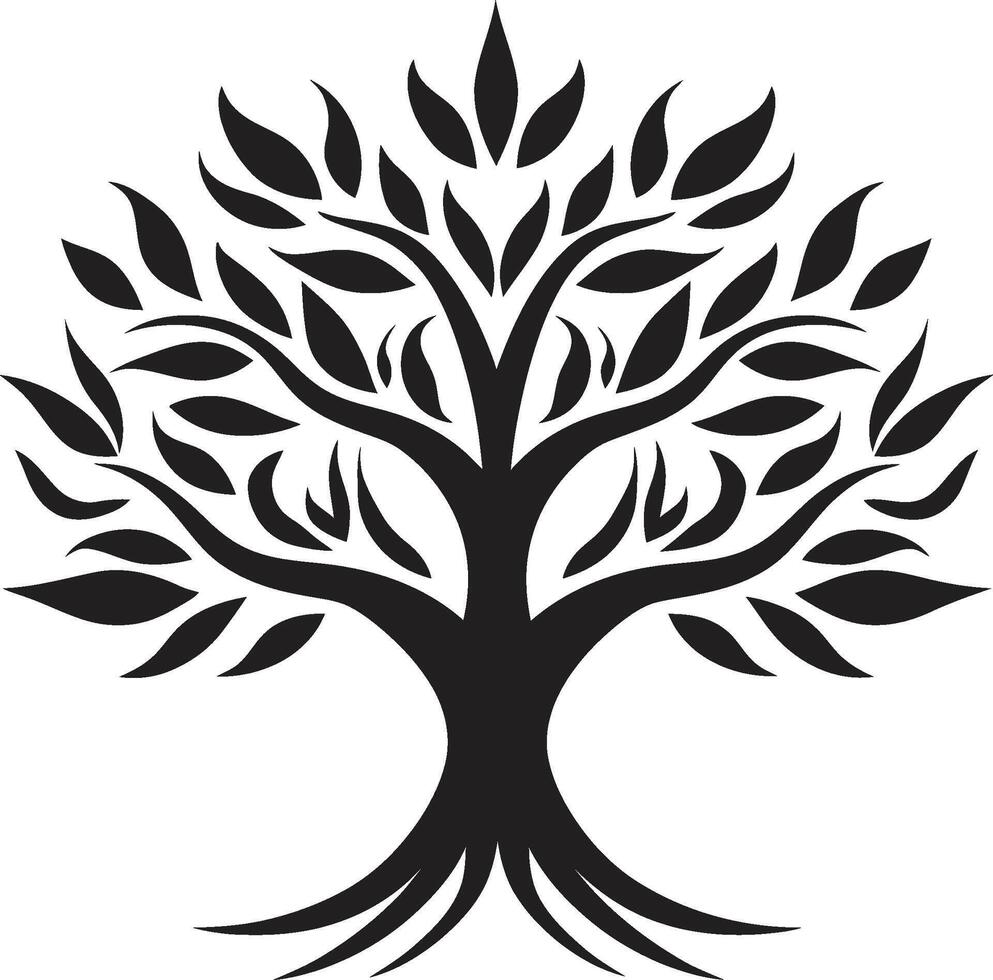 silueta árbol joven icónico vector árbol plantación símbolo en negro bosque guardián pulcro negro logo diseño con árbol plantación icono