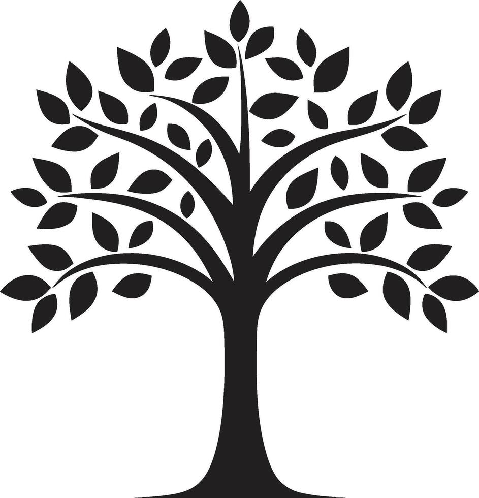 frondoso compromiso dinámica negro logo diseño para verde iniciativas silueta árbol joven icónico vector árbol plantación símbolo en negro