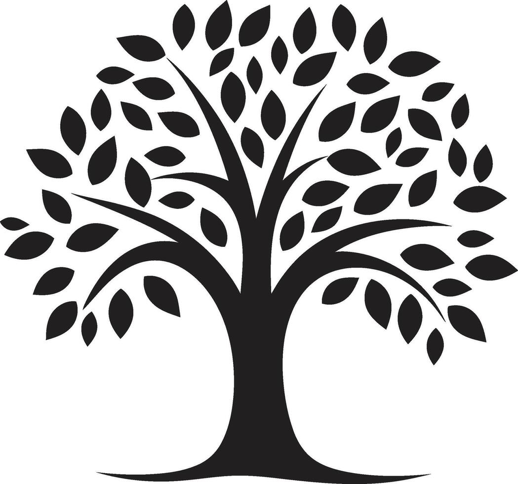 silueta árbol joven icónico vector árbol plantación símbolo en negro bosque guardián pulcro negro logo diseño con árbol plantación icono