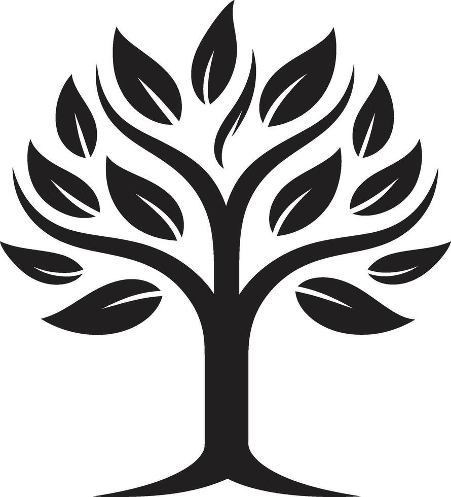 frondoso compromiso dinámica negro logo diseño para verde iniciativas silueta árbol joven icónico vector árbol plantación símbolo en negro