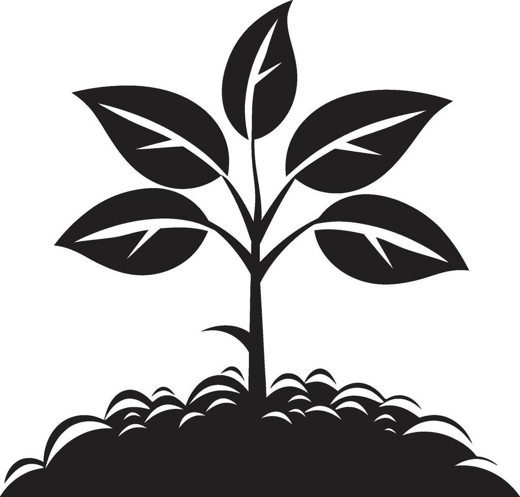 Eco Emblem Vector Tree Plantation Logo in Black Logo Design Sustainable Growth Iconic Black Symbol of Tree Plantation