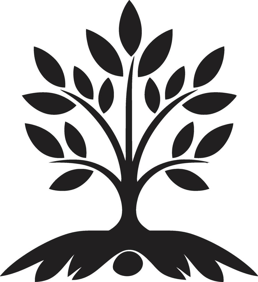 Green Legacy Dynamic Vector Logo Design for Tree Plantation Arbor Affection Sleek Black Icon Signifying Tree Plantation