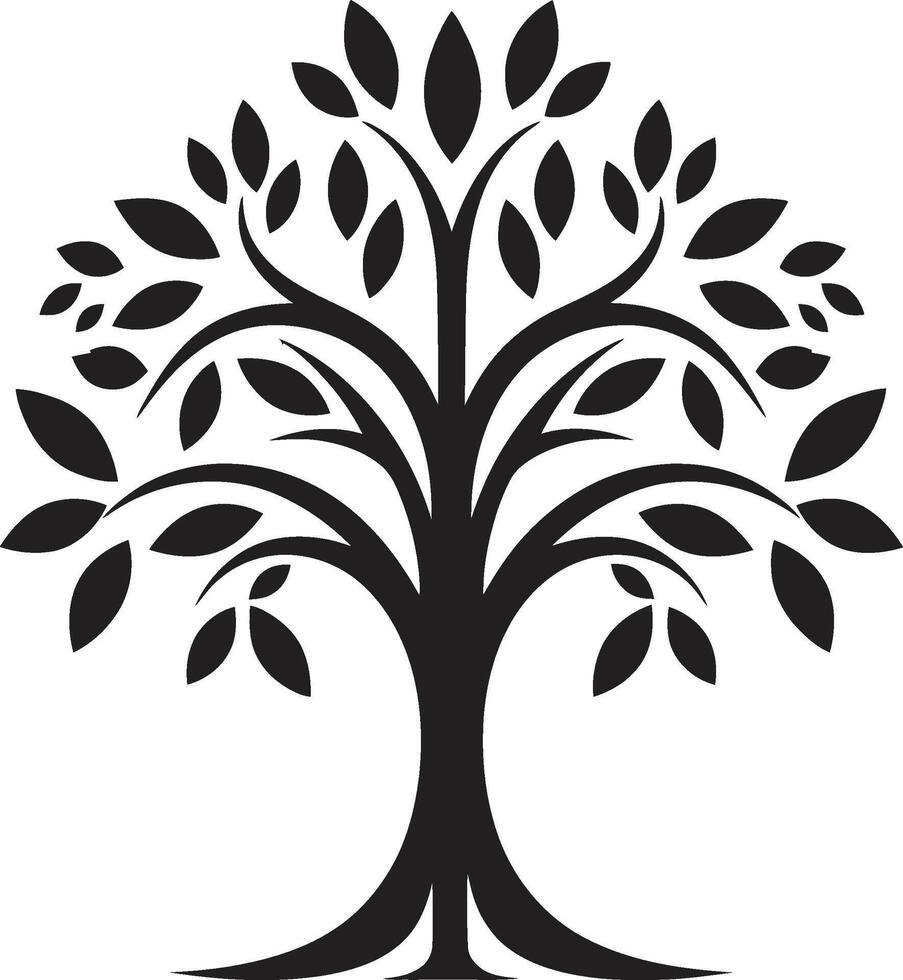 Green Legacy Dynamic Vector Logo Design for Tree Plantation Arbor Affection Sleek Black Icon Signifying Tree Plantation