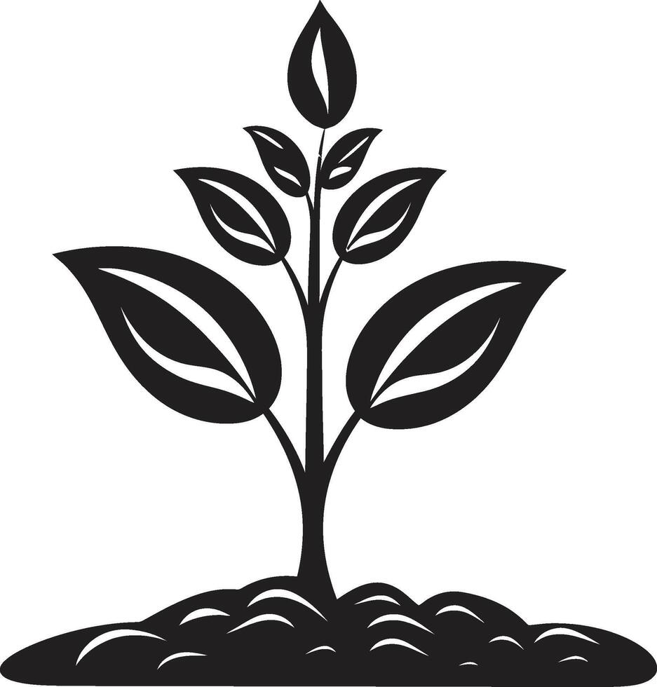 Forest Guardian Sleek Black Logo Design with Tree Plantation Icon Rooted Resilience Vector Symbol of Tree Plantation in Black