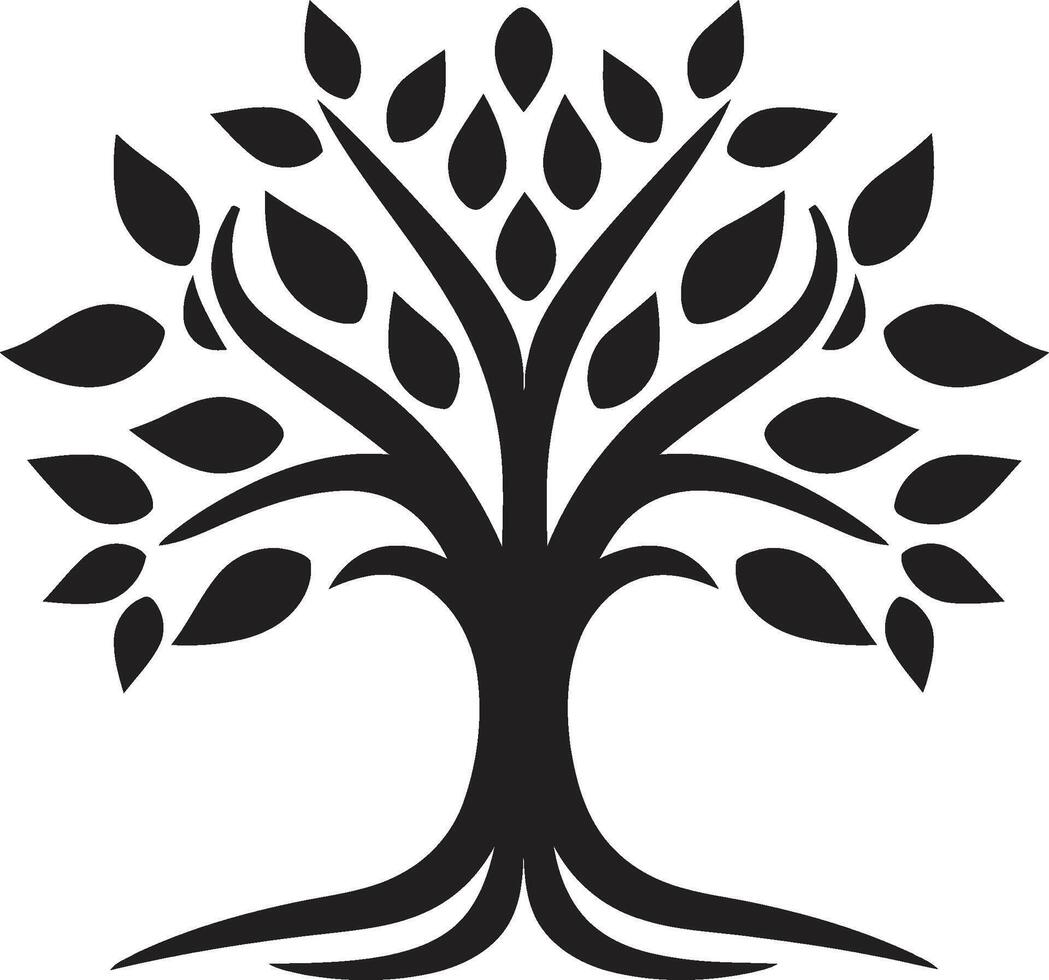 naturalezas marca vector árbol plantación símbolo en negro frondoso compromiso dinámica negro logo diseño para verde iniciativas