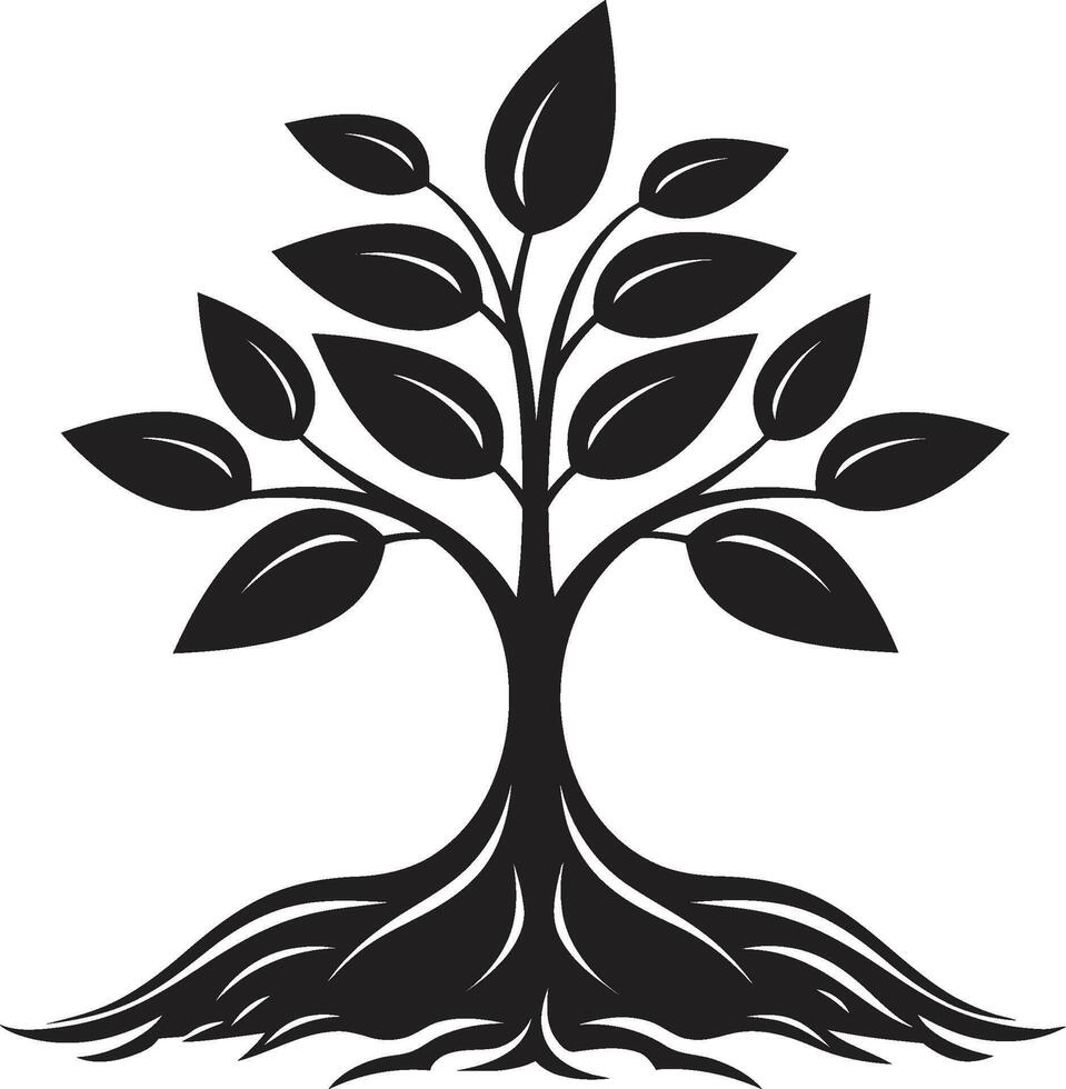Arbor Affection Sleek Black Icon Signifying Tree Plantation Natures Mark Vector Tree Plantation Symbol in Black