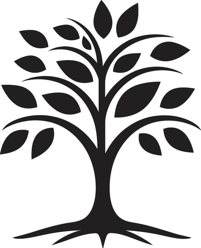 silueta árbol joven icónico vector árbol plantación símbolo en negro bosque guardián pulcro negro logo diseño con árbol plantación icono