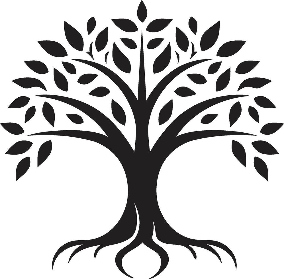 silueta árbol joven icónico vector árbol plantación símbolo en negro bosque guardián pulcro negro logo diseño con árbol plantación icono