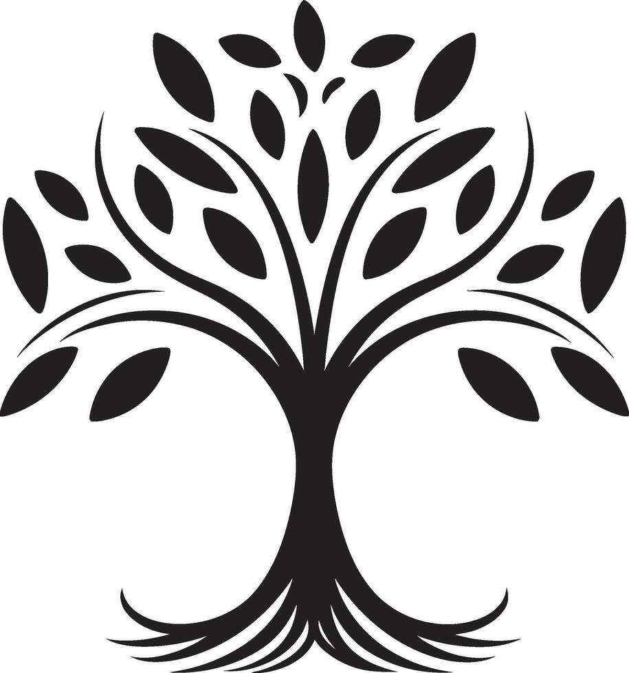 naturalezas marca negro logo con vector árbol plantación símbolo frondoso compromiso dinámica negro diseño para verde iniciativas