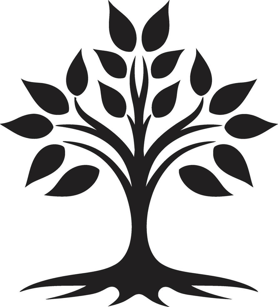 Eco Emblem Vector Tree Plantation Logo in Black Logo Design Sustainable Growth Iconic Black Symbol of Tree Plantation
