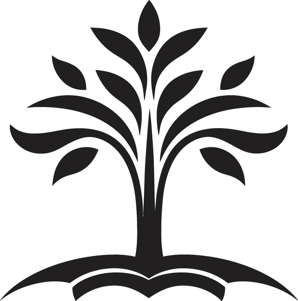 Arbor Affection Sleek Black Icon Signifying Tree Plantation Natures Mark Vector Tree Plantation Symbol in Black