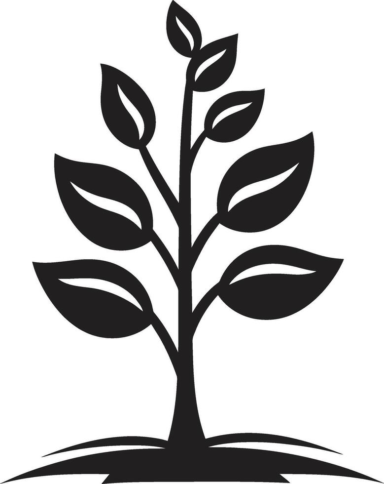 Forest Guardian Sleek Black Logo Design with Tree Plantation Icon Rooted Resilience Vector Symbol of Tree Plantation in Black