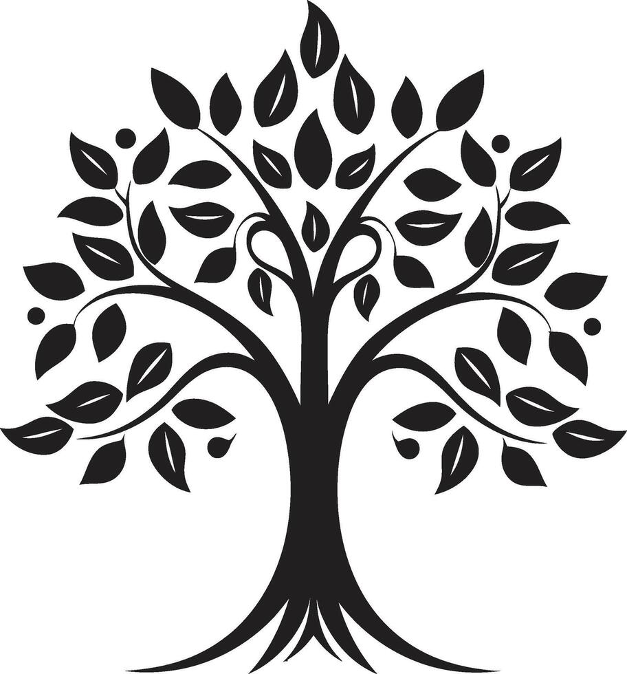 Arbor Affection Sleek Black Icon Signifying Tree Plantation Natures Mark Vector Tree Plantation Symbol in Black