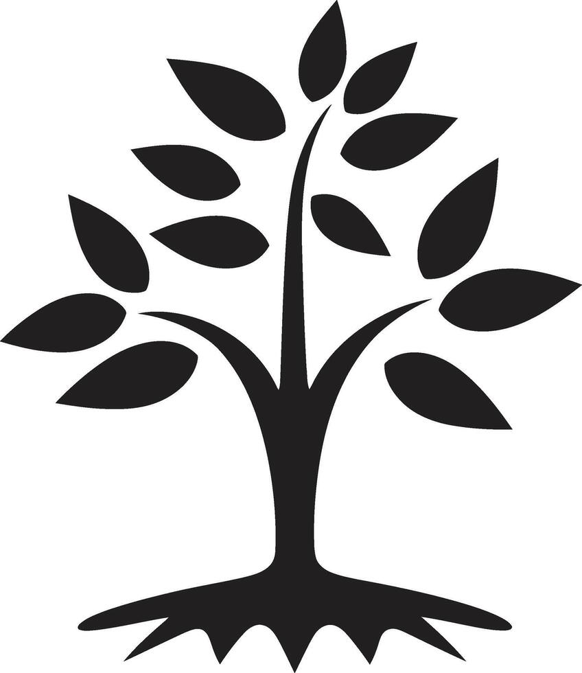 eco emblema vector árbol plantación logo en negro logo diseño sostenible crecimiento icónico negro símbolo de árbol plantación