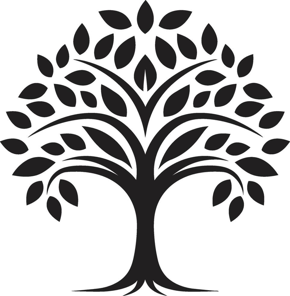 bosque guardián pulcro negro logo diseño con árbol plantación icono arraigado Resiliencia vector símbolo de árbol plantación en negro