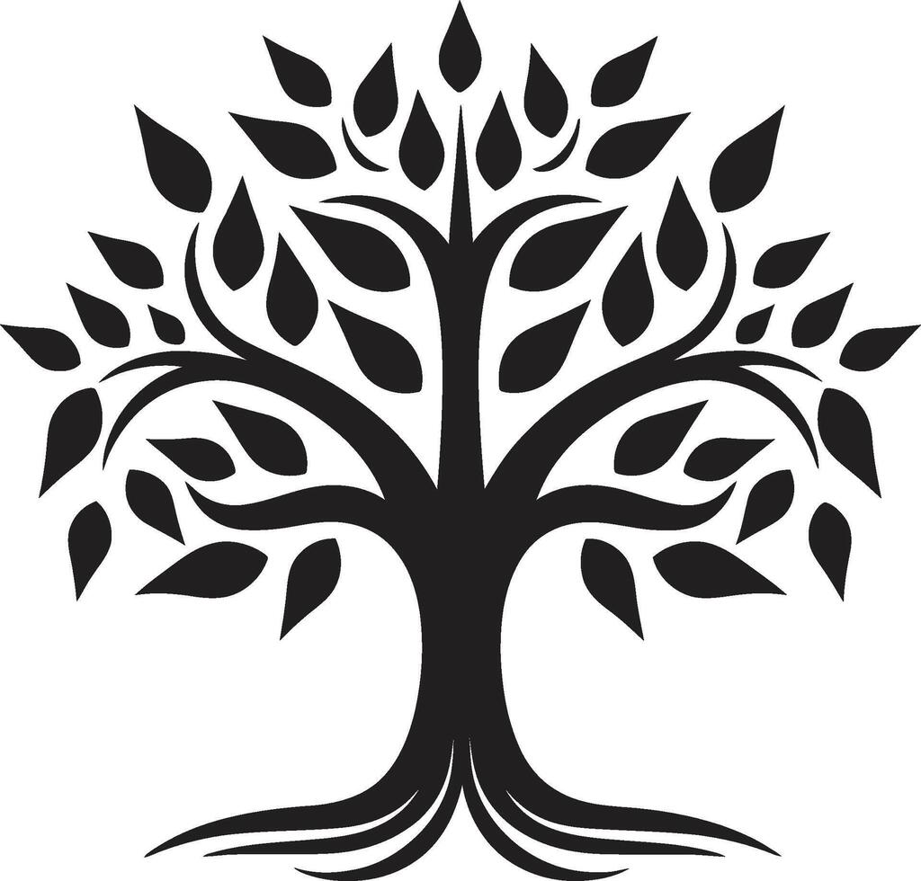 silueta árbol joven icónico vector árbol plantación símbolo en negro bosque guardián pulcro negro logo diseño con árbol plantación icono