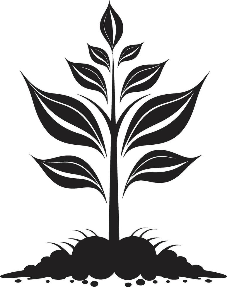 Forest Guardian Sleek Black Logo Design with Tree Plantation Icon Rooted Resilience Vector Symbol of Tree Plantation in Black