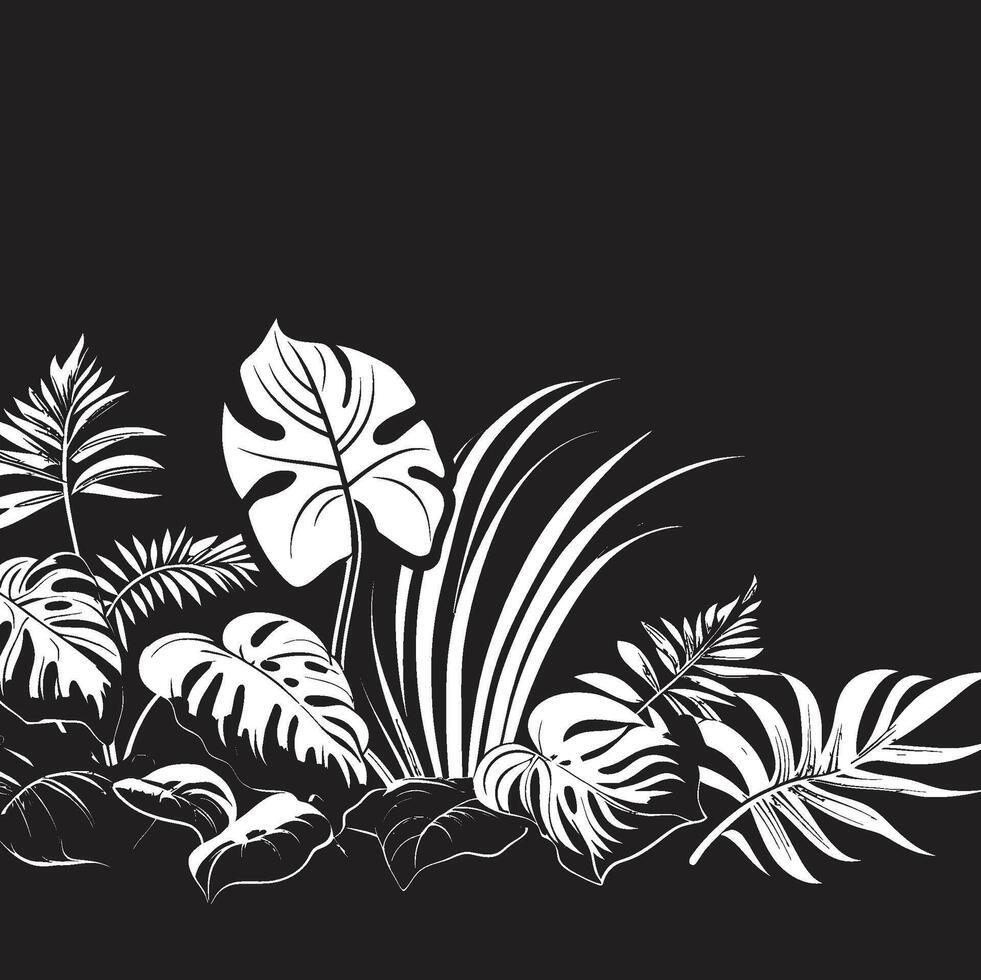 selva armonía vector negro logo presentando exótico planta hojas y flores tropical seducir icónico símbolo en negro con planta hojas y flor vectores