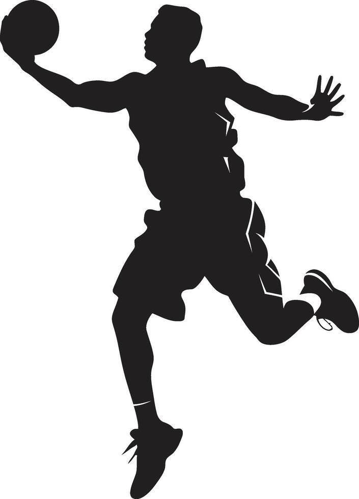 Dunk Dimensions Vector Logo for Hoop Space Explorers Hoops Horizon Basketball Player Dunk Logo in Vector Brilliance