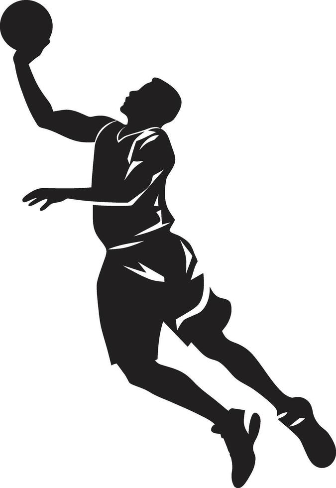 Rim Rhapsody Vector Logo for Dunking Harmony Dunk Dynasty Basketball Player Logo in Dynamic Vector Art