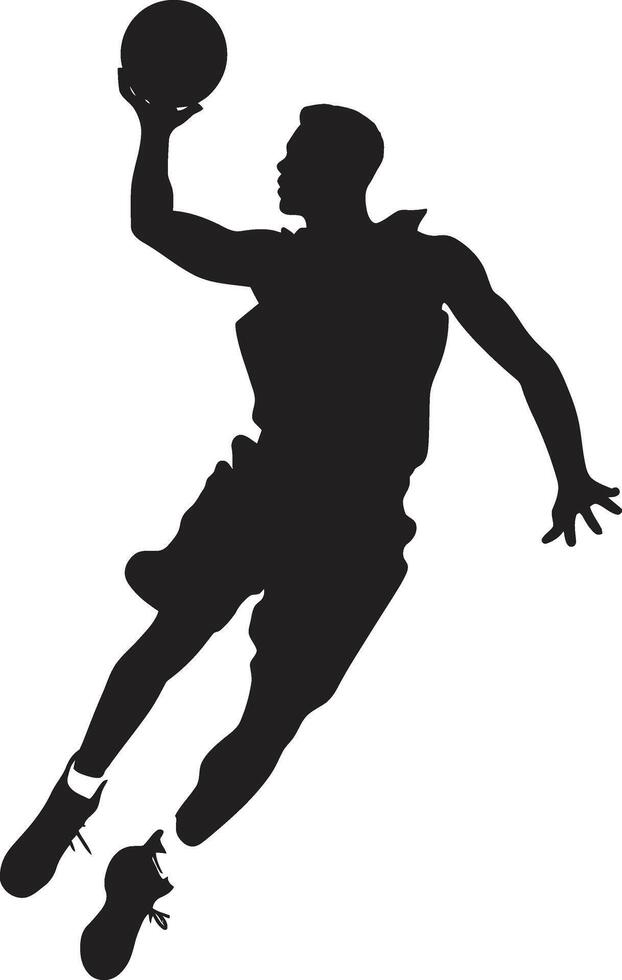 golpe escaparate vector Arte para mojar exposiciones gravedad glifo baloncesto jugador remojar vector en simbólico diseño