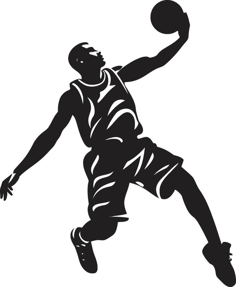 Sky Stratosphere Basketball Player Dunk Vector Icon for Soaring High Dunk Dimensions Vector Logo for Hoop Space Explorers