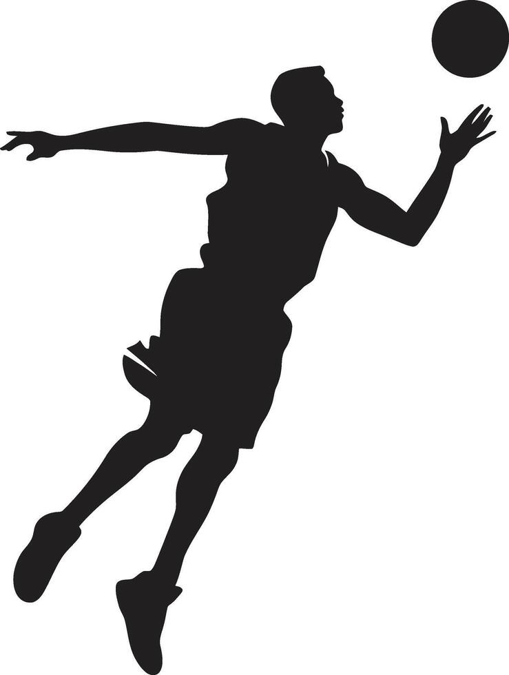 Rim Rapture Basketball Player Dunk Icon in Vector Euphoria Slam Serenity Vector Design for Tranquil Dunking