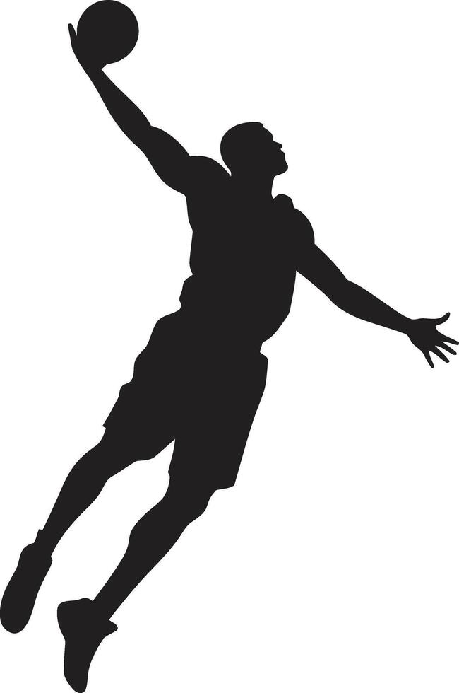 Slam Symphony Basketball Player Dunk Vector in Brilliant Design Rim Regency Vector Logo for Dunk Royalty