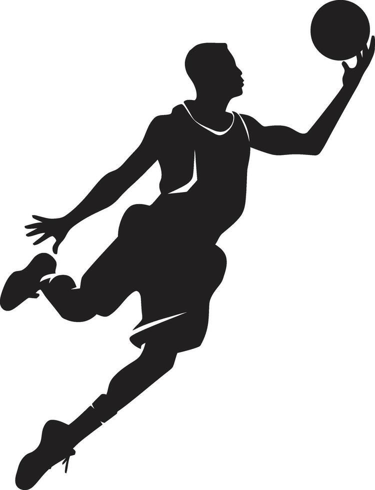Rim Rhapsody Dunk Vector Icon for Hoop Virtuosos Air Ambiance Basketball Player Dunk Logo in Vector Atmosphere