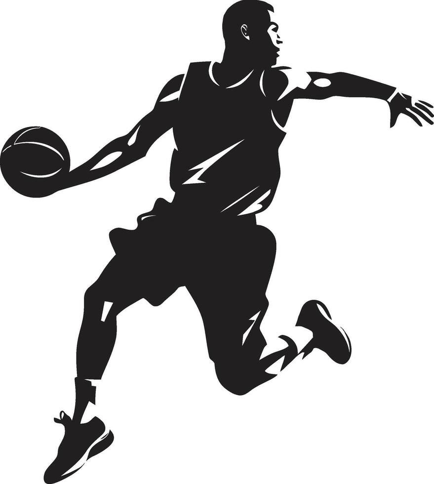 Gravity Genesis Basketball Player Dunk Logo in Vector Creation Rim Resilience Vector Art for Dunking Endurance