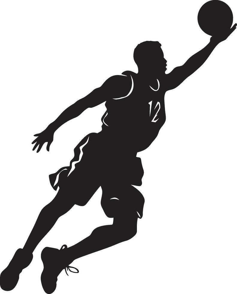 Gravity Guru Basketball Player Dunk Logo in Vector Mastery Rim Radiance Dunk Vector Icon for Hoop Brilliance