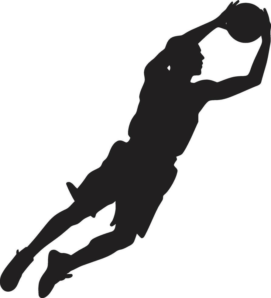 borde rapsodia baloncesto jugador remojar vector en vector armonía remojar dinámica vector icono para aro energía