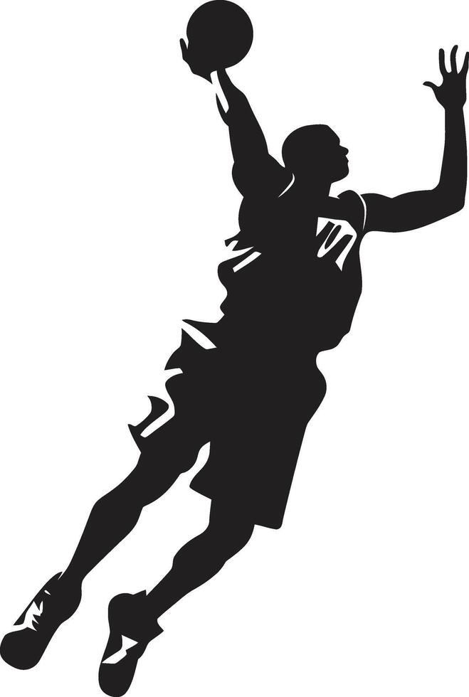 Dunk Dynasty Delight Basketball Player Vector Logo in Vector Elation Skyline Sovereignty Vector Design for Dunking Royalty
